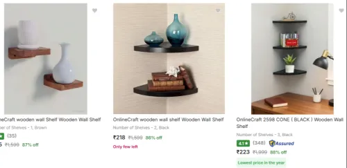 Image of Onlinecraft Wall Shelves Upto 88% Discount