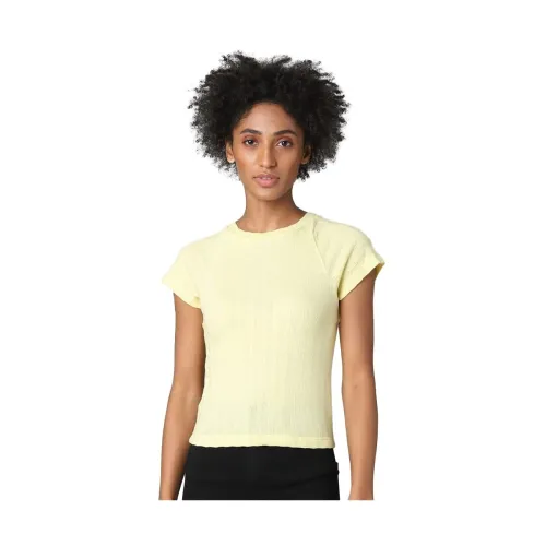 Image of ONLY Women's Cotton Round Neck Regular Fit T-Shirt