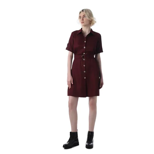 Image of ONLY Women Satin Shirt Mini Dress