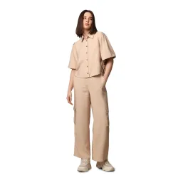 ONLY Women Spread Collar Solid Casual Shirt