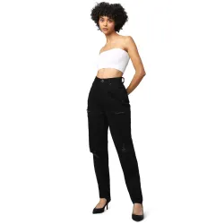 ONLY Womens High Rise Mom Fit Distressed Jeans | Baggy Jeans for Women
