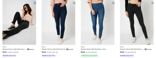 Image of Only Women's Jeans upto 62% Discount