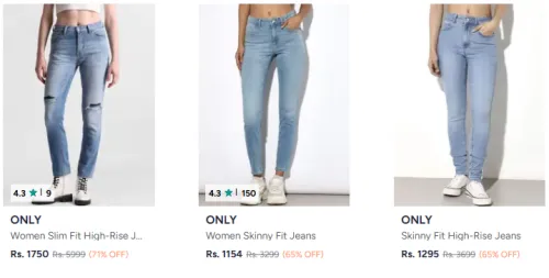 Image of ONLY Women's Jeans @ Up to 71% Discount