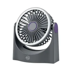 OOGE Breeze 1000 Noise-Free Rechargeable Table Fan | 6 Inch Compact Design | 8 Ft Air Throw | ROHS Certified & Child Safe | Night Light | USB Charging | Portable Desk Fan for Home & Office (...