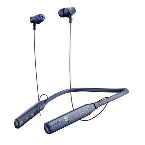 Image of OOGE Tune 4 (Blue) Neckband, 50H Playtime, Voice Changing Modes, Magnetic On/Off, Enhanced Microphone, Extra Bass, Sweat