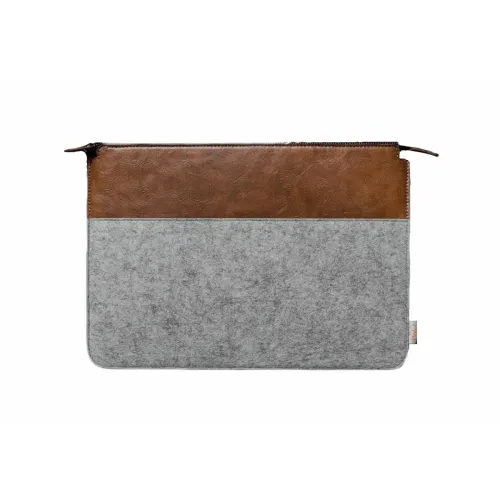 Image of OON Felt Laptop Sleeve - Zipper-15 Inch,Pearl White Grey,OLS 33-W02-15