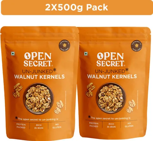 Image of OPEN SECRET Akhrot Kernel Pack of 2 | High Protein Walnuts  (2 x 500 g)
