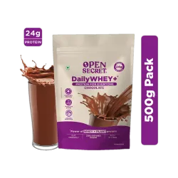 Open Secret chocolate whey plant protein.