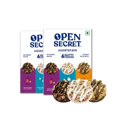 Open Secret Cookies | 2 Boxes, 6 Cookies Each | Healthy Snacks, Diwali, Gift Hamper, Biscuits, Healthy High Protein, No 