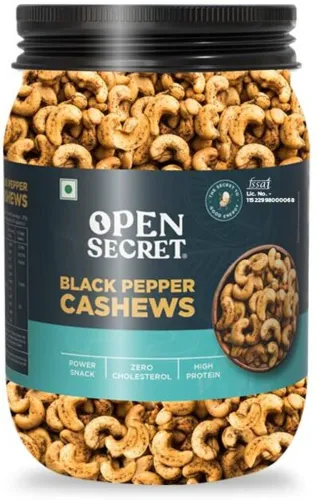 Image of OPEN SECRET Premium Black Pepper Roasted Cashews, 1Kg