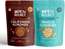 OPEN SECRET Raw Badaami Badam California Almonds & Kaju Whole Cashews Assorted Nuts (500 g * pack of 2)
