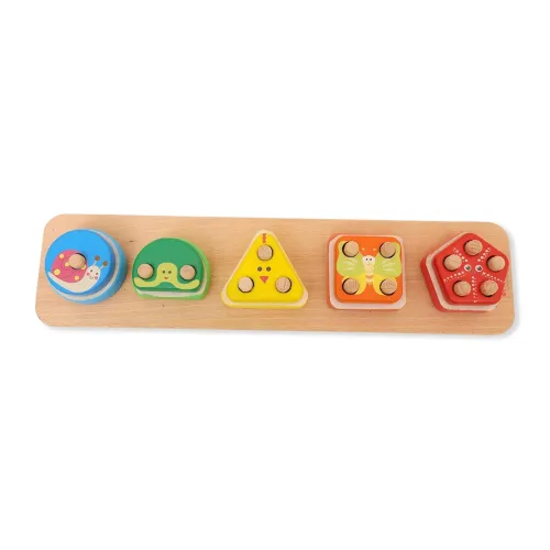 Image of Open-Ended Montessori Multi Peg Shape Stacker