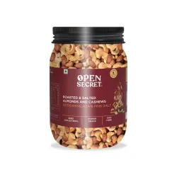 Open Secret Salted Cashew and Almonds | Healthy Snacks Dry Fruits Mix | 1 Kg (Reusable Jar)