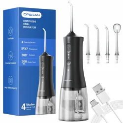 Operan 4-Mode Portable Cordless Water Flosser with 4 Tip
