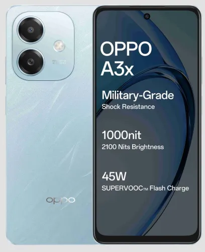 Image of OPPO A3x 4G (Ocean Blue, 64 GB)  (4 GB RAM)