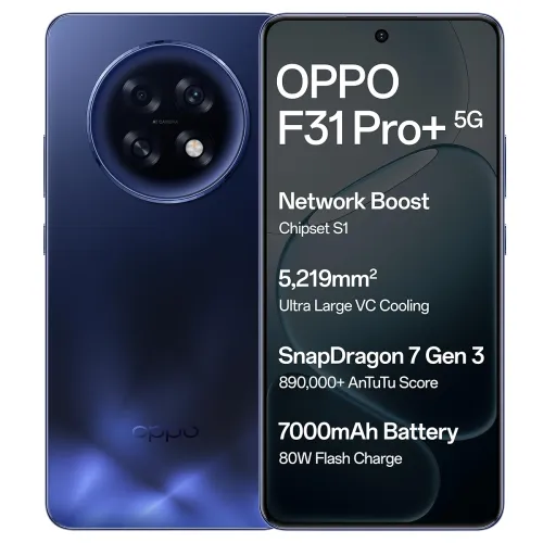 Image of Oppo F31 Pro+ 5G (Gemstone Blue, 12GB RAM, 256GB Storage)