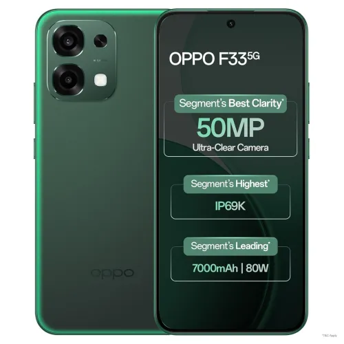 Image of Oppo F33 5G Smartphone (6GB RAM, 128GB Storage, Forest Green) 