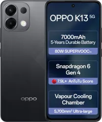 OPPO K13 5G with 7000mAh and 80W SUPERVOOC Charger In-The-Box (Prism Black, 256 GB)  (8 GB RAM)