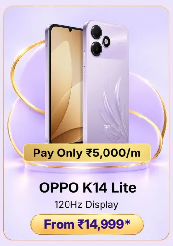 Image of OPPO K14 Lite @ ₹14,999 on Flipkart Big Billion Days Sale