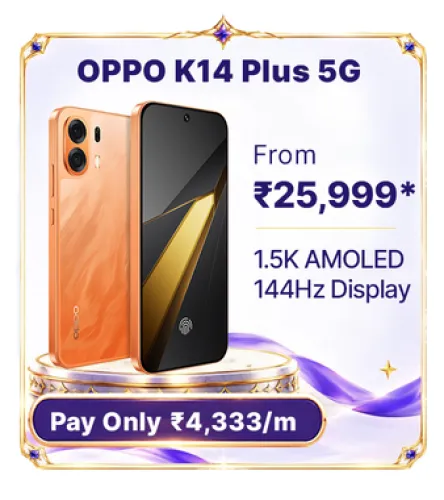 Image of OPPO K14 Plus 5G @ ₹25,999 on Flipkart’s Big Billion Days Sale 