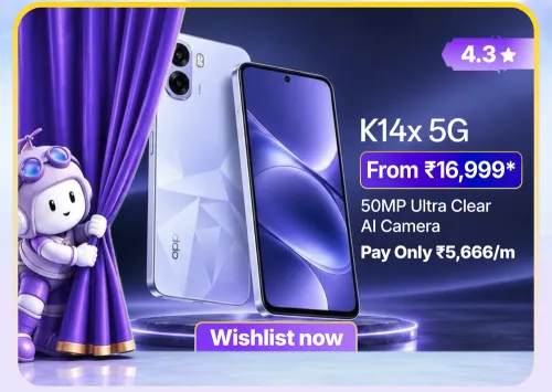 Image of OPPO K14x 5G @ ₹16,999 on Flipkart Big Billion Days Sale
