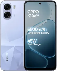OPPO K14x 5G 6000mAh and 45W SUPERVOOC Charger & AI (Icy Blue, 128 GB) (4 GB RAM)