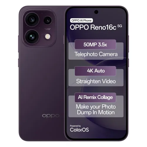 Image of Oppo Reno16c 5G (Twilight Violet, 8GB, 128GB)