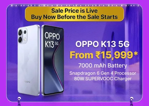 Image of OPPO K13 5G @ ₹15999 on Flipkart big Billion Days Sale