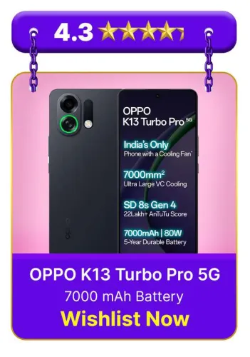 Image of OPPO K13 Turbo Pro 5G @ ₹37999 on Flipkart big Billion Days Sale