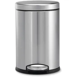 OPR 6 Ltr Stainless Steel Plain Pedal Bin with Plastic Bucket And Lid