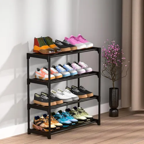 Image of OPTIFINE 4-Tier Foldable Plastic Shoe Rack