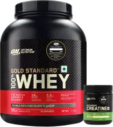 Optimum Nutrition Whey Protein 1.8 kg + 1.7 Kg + Creatine (100g, Unflavored)