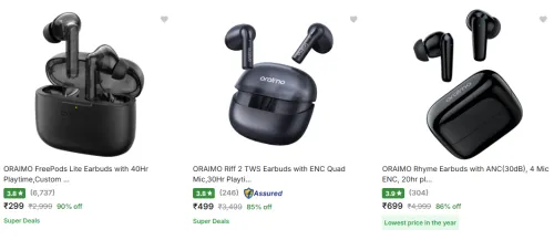 Image of Oraimo True Wireless Earbuds upto 90% Discount