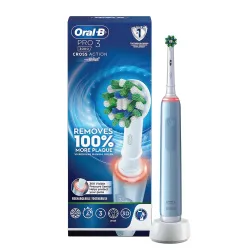 Oral-B Pro 3 Rechargeable Rotating Electric Toothbrush for Adults, 3 Cleaning Modes with Pressure Sensor, 2 Min Timer with Quadpacer, 2 Year Warranty by Oral B, IPX7 Water Resistant, Round B...