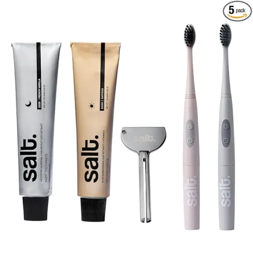 Image of Salt. Oral Care Toothpaste & Electric Toothbrush Set – Day & Night Duo, Grey