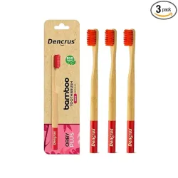Orby Plus Bamboo Toothbrush for Adults (Pack of 3) 