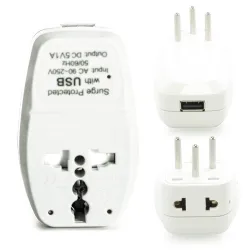 OREI India to Israel, Gaza, Palestine & More (Type H) Travel Adapter Plug - 3 in 1 - CE Certified - RoHS Compliant with USB and Surge Protection Worldwide Adapter (DBU-H)