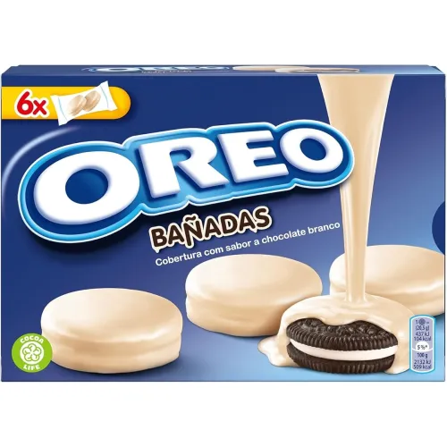Image of DECADENT Oreo Bañadas Choco Blanco, White Chocolate Covered Cookies, 6 Pack 246g (Product Of Italy)