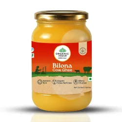 A TATA Product - Organic India Bilona Cow Ghee 500ml, Pure & Nutrient-Rich, Bilona Churned