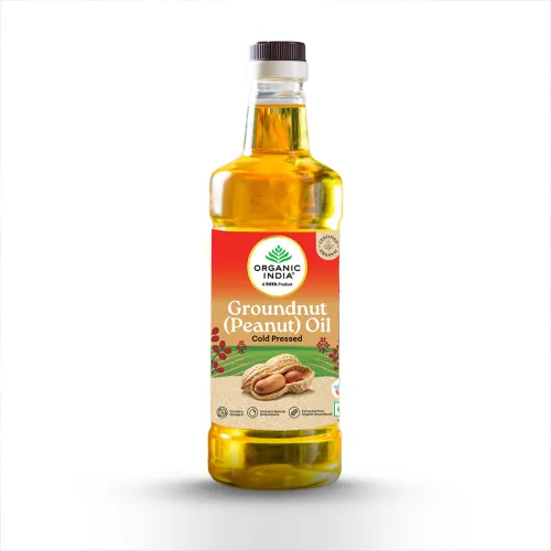 Image of ORGANIC INDIA Groundnut (Peanut) Cold Pressed Oil, Lab Tested on 250+ Parameters� Groundnut Oil (1