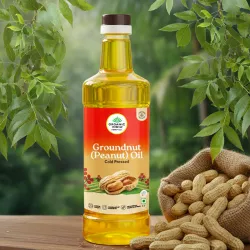 ORGANIC INDIA Groundnut (Peanut) Cold Pressed Oil, Lab Tested on 250+ Parameters� Groundnut Oil (1 L)