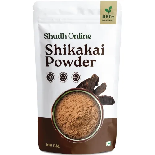 Image of Organic Shikakai Powder for Hair - Natural Hair Pack Conditioner (100 Grams) - Shikai Power Shampoo Rejuvenates & Refres