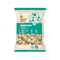 ORGANIC TATTVA Makhana (Fox Nuts) 200 G Pack - Natural & Gluten-Free,Healthy Snack,Rich In Protein & Fiber|Ideal For Roasting,Snacking,& Cooking