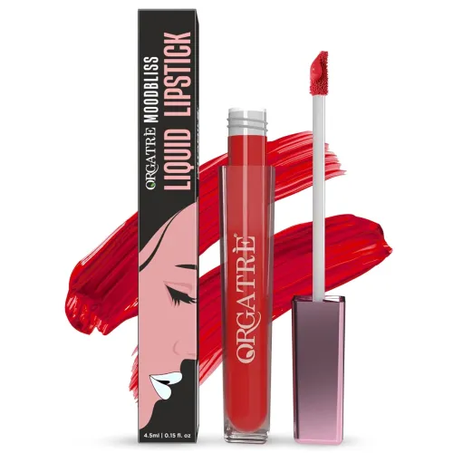 Image of Orgatre Moodbliss Liquid Lipstick | Waterproof, Long Lasting & Smudge Proof | Non-Drying, Lightweight & Highly Pigmented