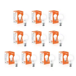 Orient Electric Eternal 12W High Glo LED Lamp | Up to 4 kV surge protection | 6500K, Cool White| B22D base| Made in India| Pack of 10