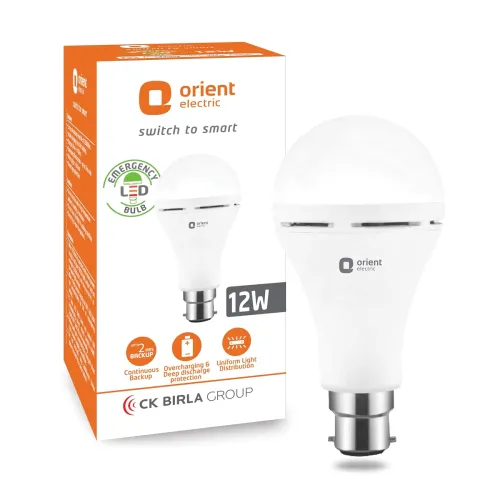 Image of Orient Electric 12W Rechargeable Emergency LED bulb| Inverter Bulb for home with 2 hours battery backup| Up to 4 kV surg