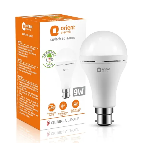 Image of Orient Electric 9W Emergency LED Bulb | Rechargeable LED Light | 2 Hours Battery Backup | Up to 4 kV Surge Protection | 