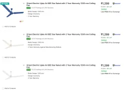 Orient Electric Fans @ Starting ₹1299
