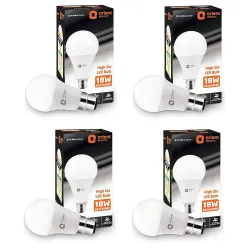 Orient Electric High Glo LED Bulb 18W, B22d cap, 6500K (Pack of 4)