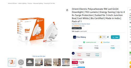 Image of Orient Electric Polycarbonate 9W Led GU24 Downlight Pack of 1